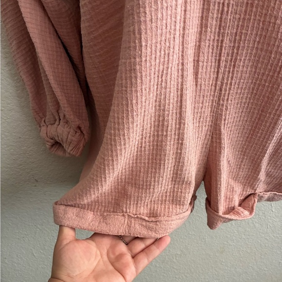 Free People Blush Oversized Cotton Romper XS - Picture 8 of 16